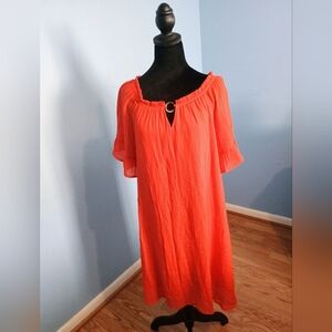 🧡 NWOT Womens Naif Bright Orange Large Dress Party Fun Celebrate Date Dinner